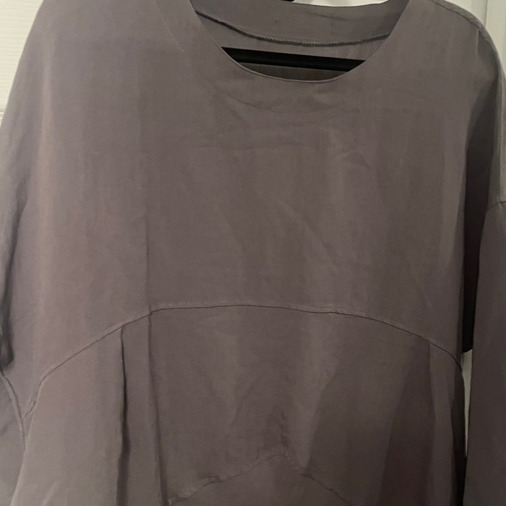 Oversized Long Sleeve Tunic Dress in Charcoal - Picture 4 of 6